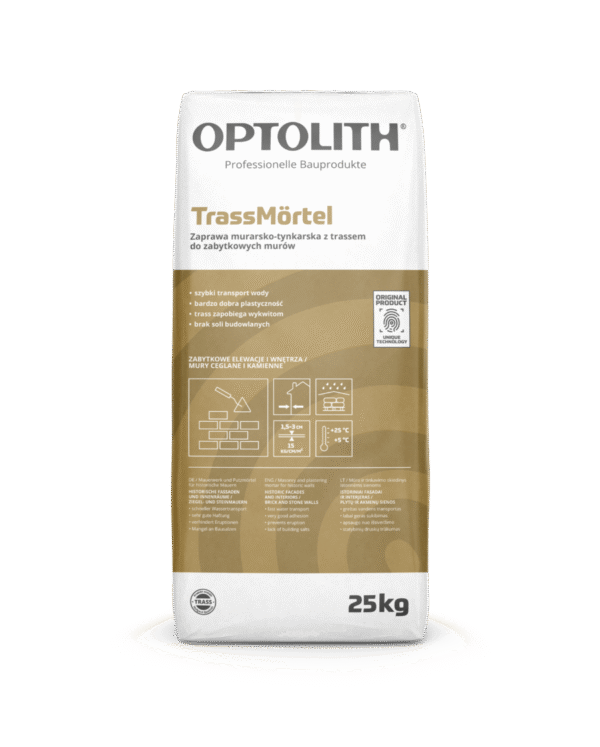Optosan TrassMörtel - zaprawa murarsko-tynkarska z trassem do zabytkowych murów 