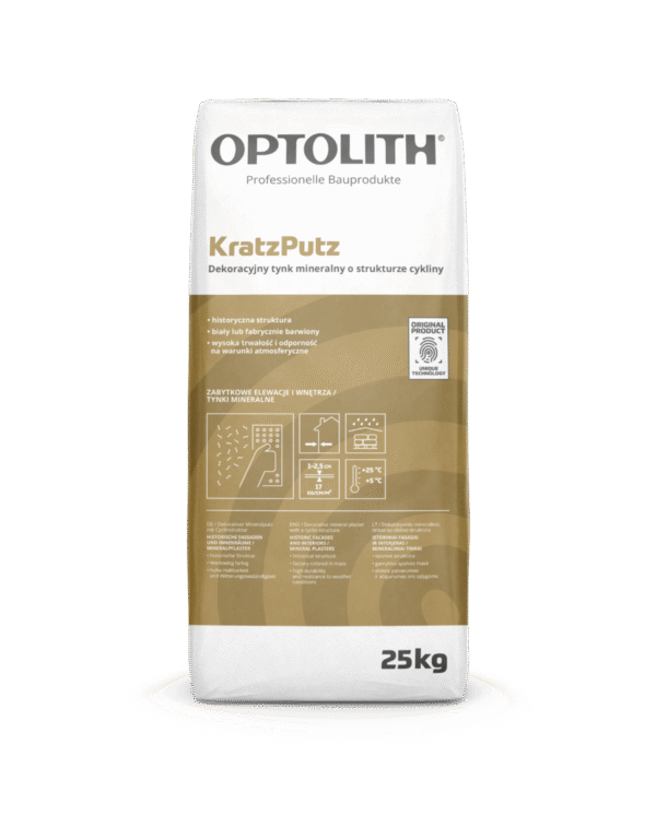 Optosan KratzPutz - dekoracyjny tynk mineralny o strukturze cykliny